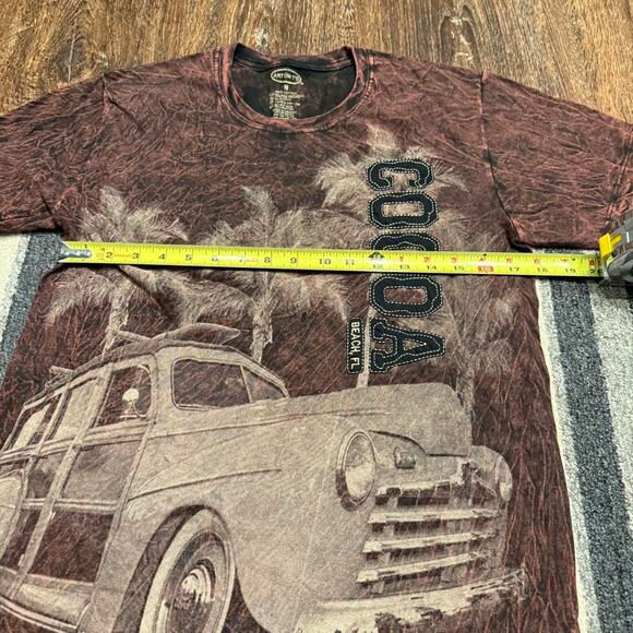 Cocoa Beach FL. Retro Car Palm Tree Graphic Large Front AOP T-Shirt Print Sz.M - Picture 6 of 6
